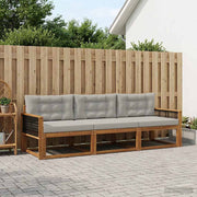 Set vanjskih sofa 3 kom. Prirodna i Svjetlosiva