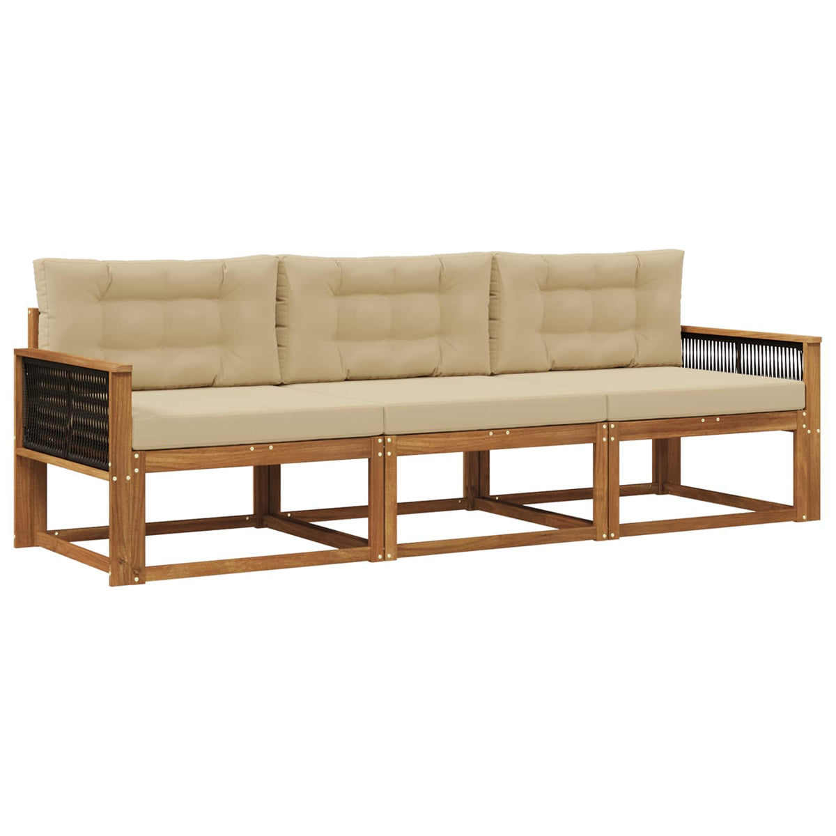 Set vanjskih sofa 3 kom. Prirodna i bež
