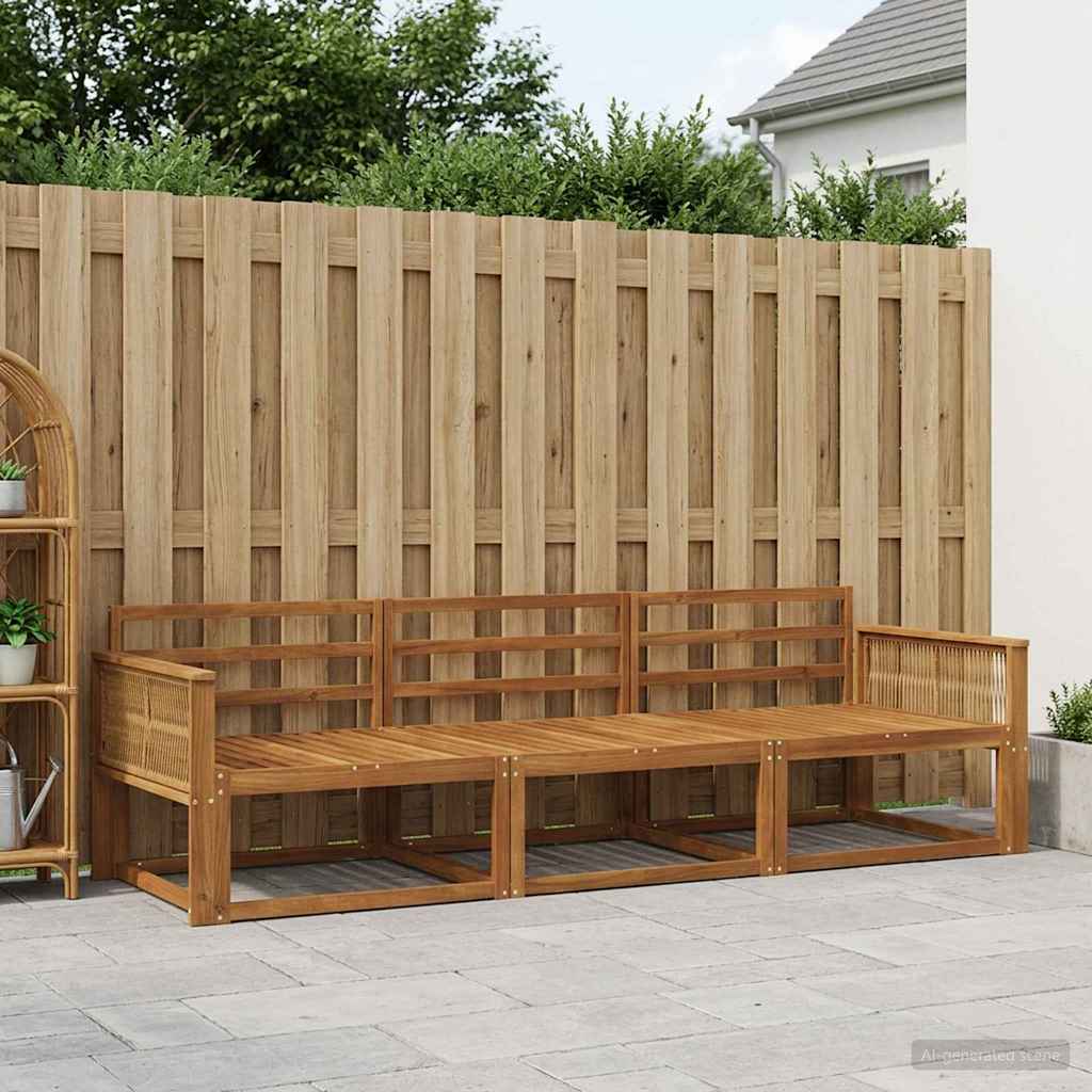 Set vanjskih sofa 3 kom. Prirodna Čvrsto drvo akacije
