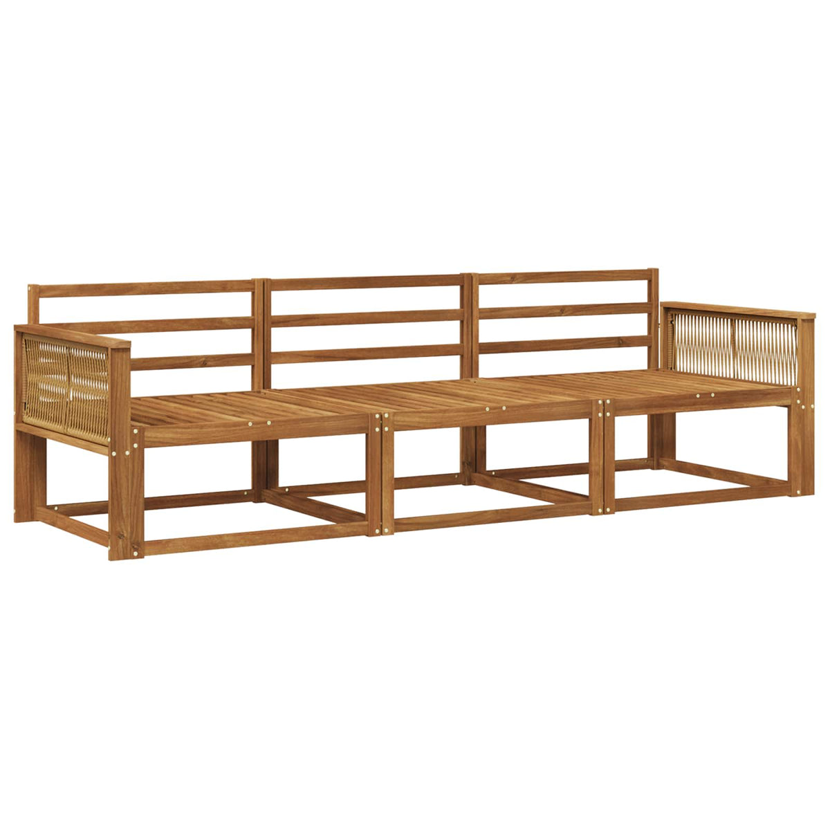 Set vanjskih sofa 3 kom. Prirodna Čvrsto drvo akacije