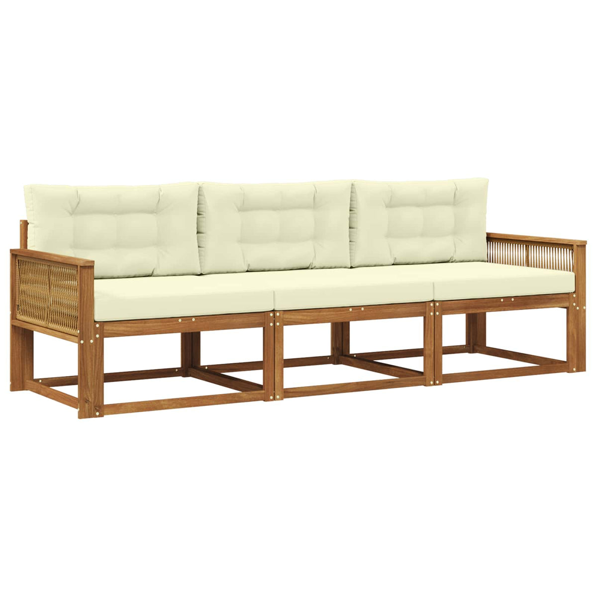 Set vanjskih sofa 3 kom. Prirodna i krem