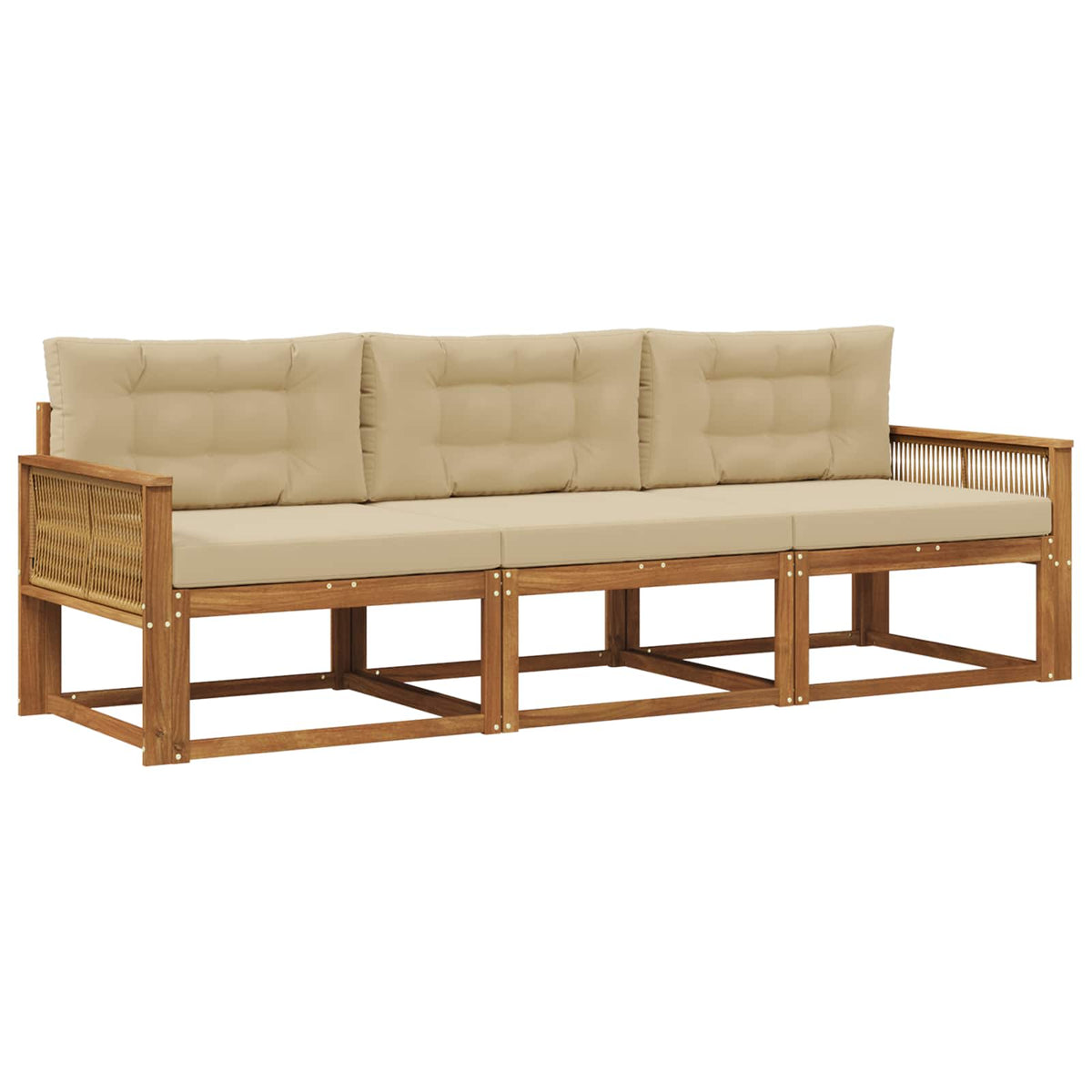 Set vanjskih sofa 3 kom. Prirodna i bež