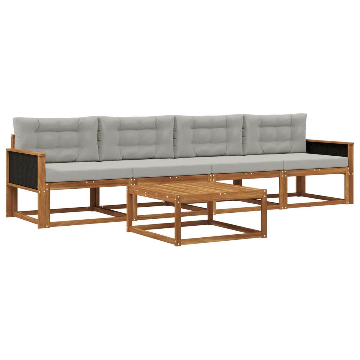 Set vanjskih sofa 5 pcs Prirodna i Svjetlosiva