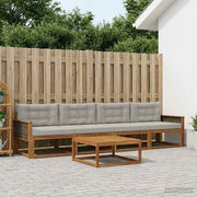 Set vanjskih sofa 5 pcs Prirodna i Svjetlosiva