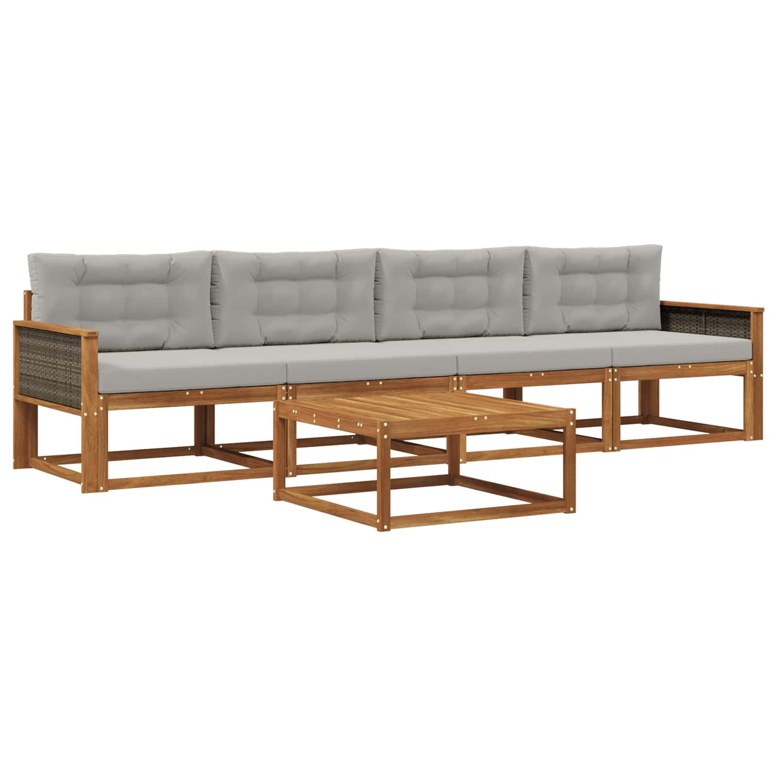 Set vanjskih sofa 5 pcs Prirodna i Svjetlosiva