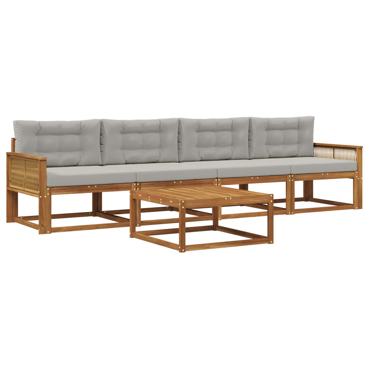 Set vanjskih sofa 5 pcs Prirodna i Svjetlosiva