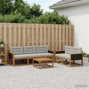 Set vanjskih sofa s jastukom 6 pcs Prirodna i Svjetlosiva