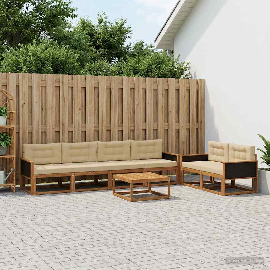 Set vanjskih sofa 7 pcs Prirodna i bež