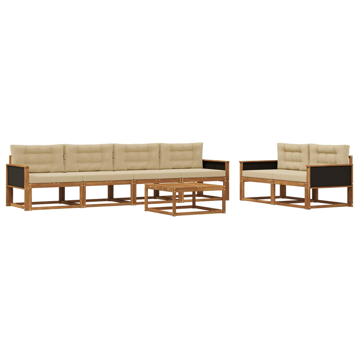 Set vanjskih sofa 7 pcs Prirodna i bež
