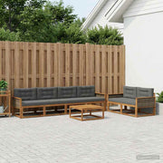 Set vanjskih sofa 7 pcs Prirodna i antracit