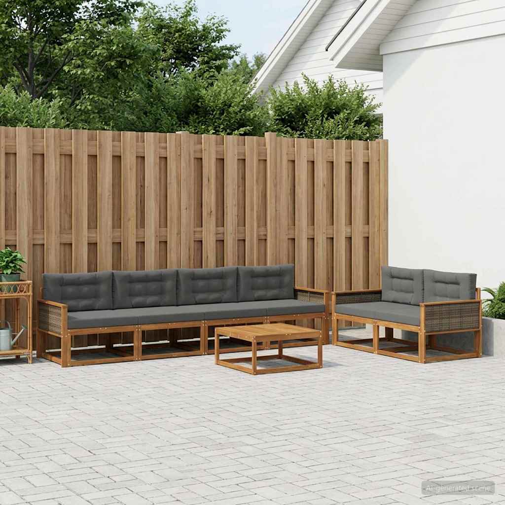 Set vanjskih sofa 7 pcs Prirodna i antracit