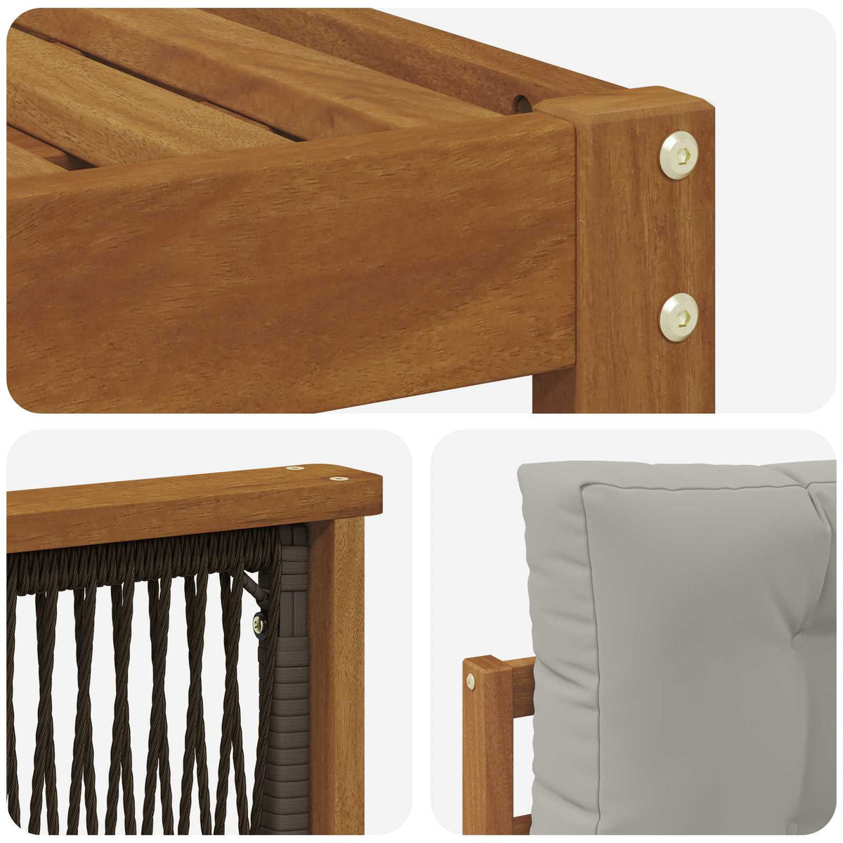 Set vanjskih sofa s jastukom 7 pcs Prirodna i Svjetlosiva