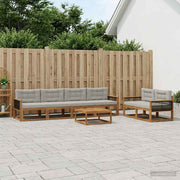 Set vanjskih sofa 7 pcs Prirodna i Svjetlosiva