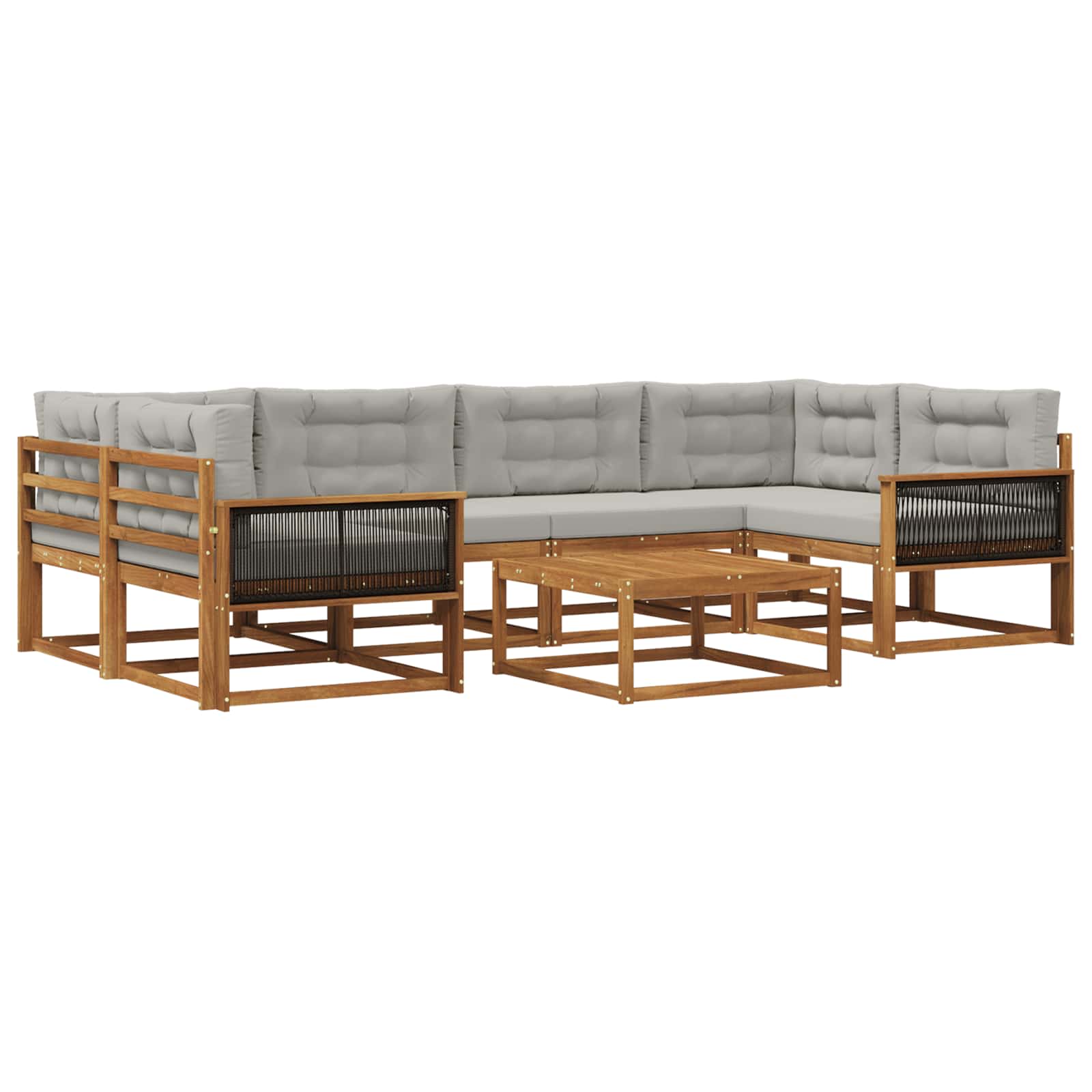 Set vanjskih sofa 7 pcs Prirodna i Svjetlosiva