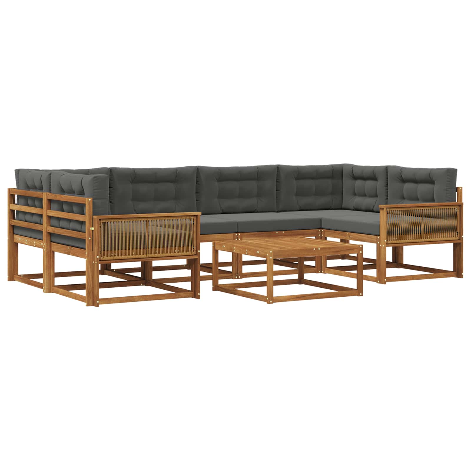 Set vanjskih sofa 7 pcs Prirodna i antracit