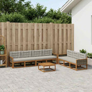 Set vanjskih sofa 8 pcs Prirodna i Svjetlosiva