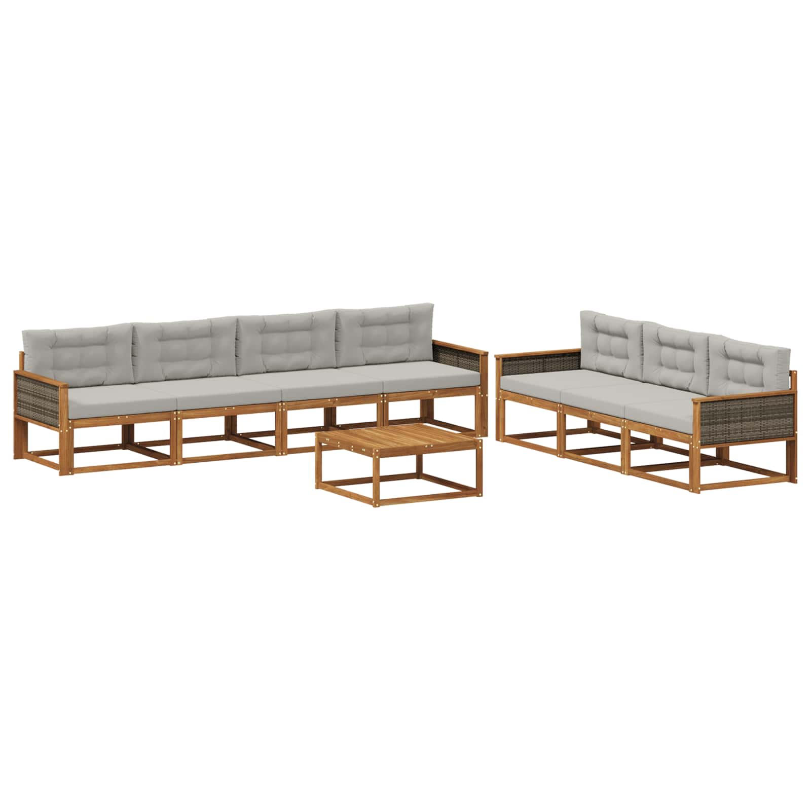 Set vanjskih sofa 8 pcs Prirodna i Svjetlosiva