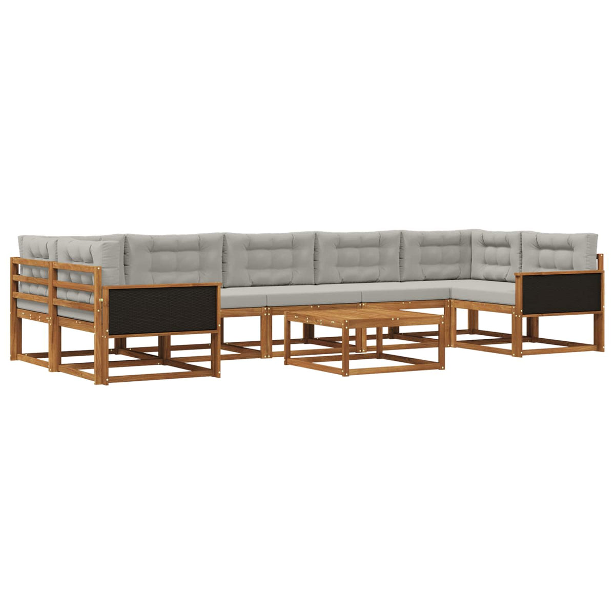 Set vanjskih sofa 8 pcs Prirodna i Svjetlosiva