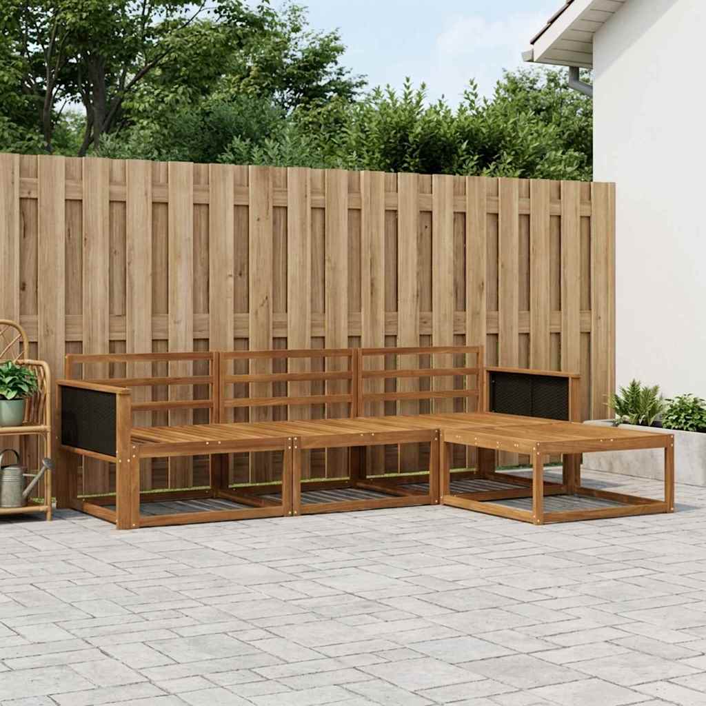 Set vanjskih sofa 4 pcs Prirodna Čvrsto drvo akacije