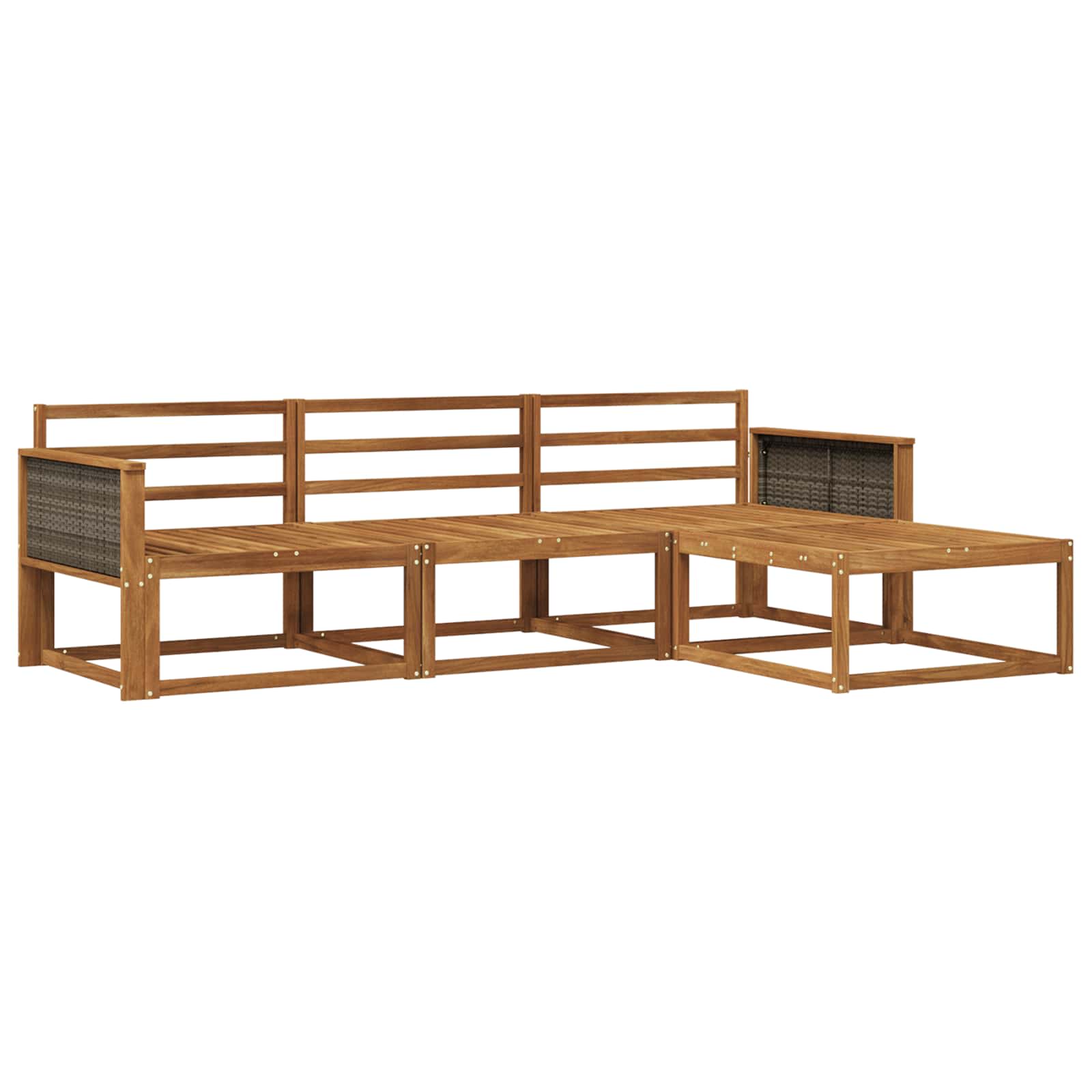 Set vanjskih sofa 4 pcs Prirodna Čvrsto drvo akacije