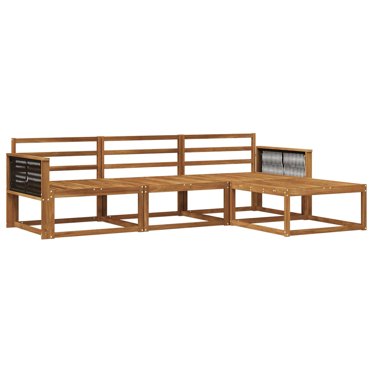 Set vanjskih sofa 4 pcs Prirodna Čvrsto drvo akacije