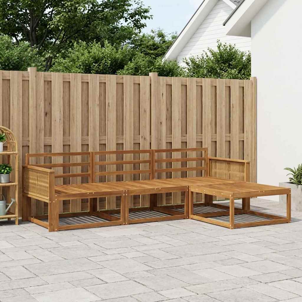 Set vanjskih sofa 4 pcs Prirodna Čvrsto drvo akacije