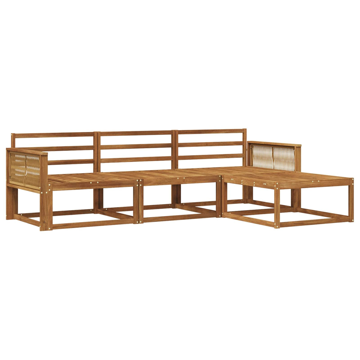 Set vanjskih sofa 4 kom. Prirodna Čvrsto drvo akacije
