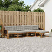 Set vanjskih sofa s jastukom 5 pcs Prirodna i Svjetlosiva