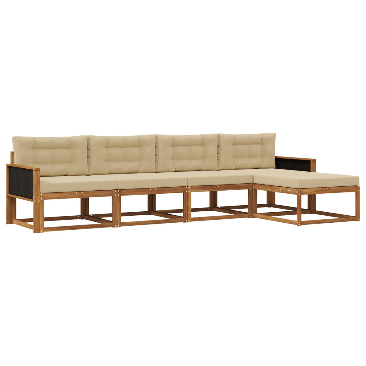 Set vanjskih sofa 5 kom. Prirodna i bež