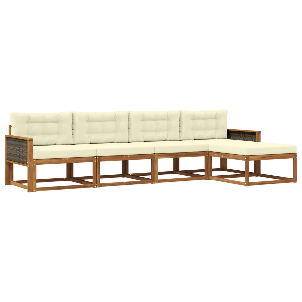 Set vanjskih sofa 5 kom. Prirodna i krem