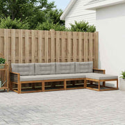 Set vanjskih sofa s jastukom 5 pcs Prirodna i Svjetlosiva