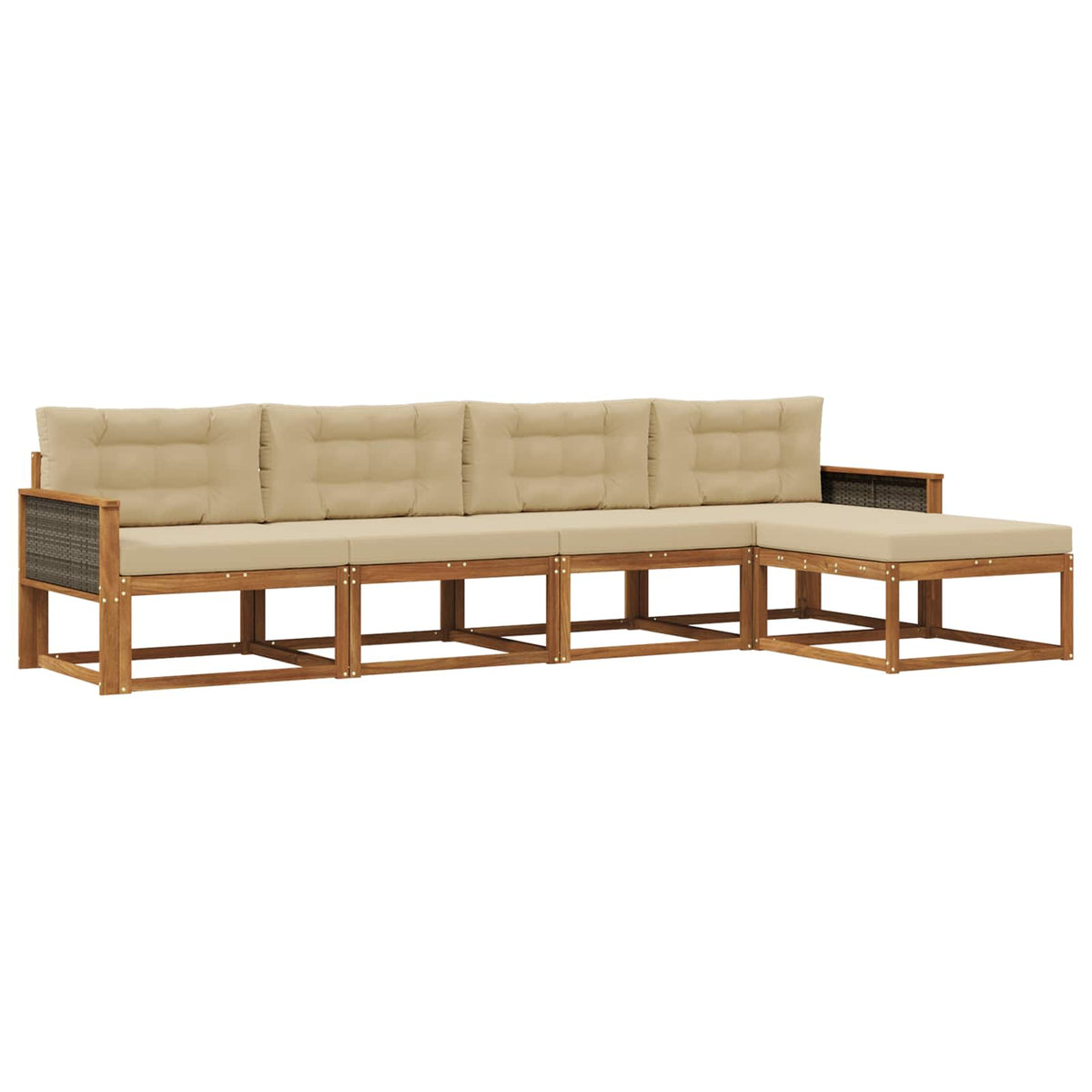 Set vanjskih sofa 5 kom. Prirodna i bež