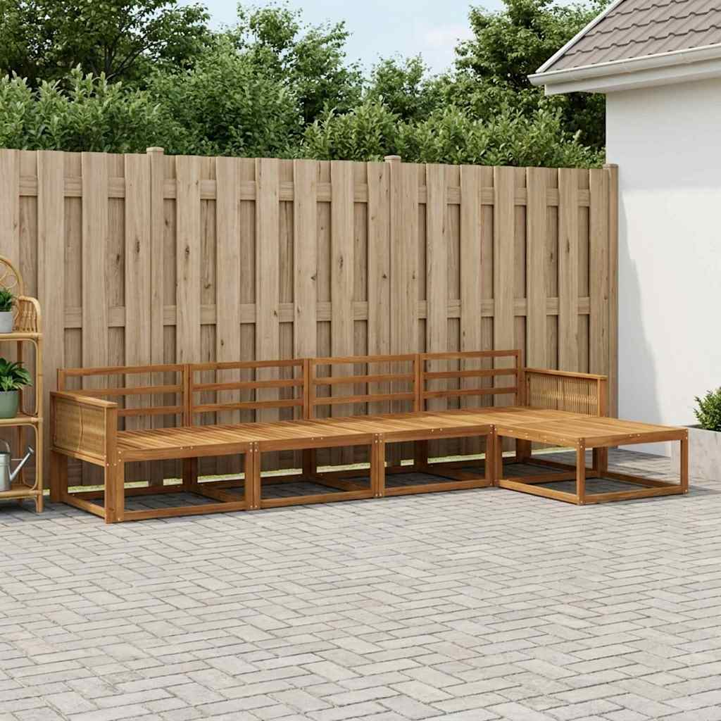 Set vanjskih sofa 5 kom. Prirodna Čvrsto drvo akacije