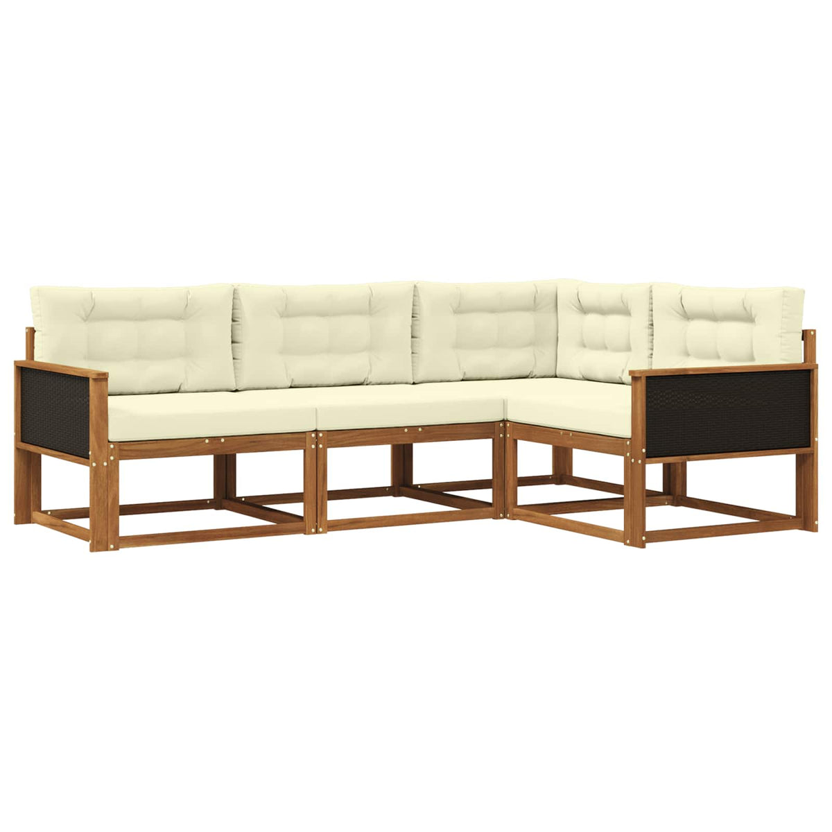 Set vanjskih sofa 4 kom. Prirodna i krem