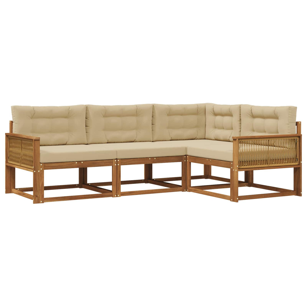 Set vanjskih sofa 4 kom. Prirodna i bež