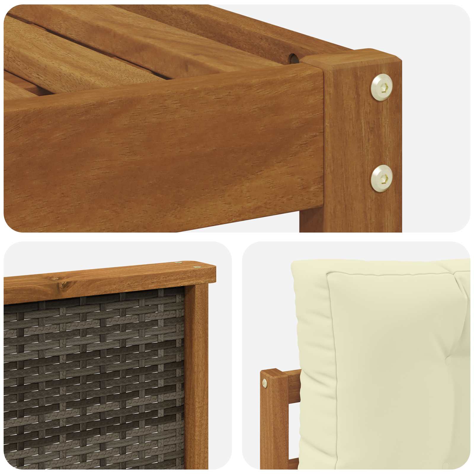 Set vanjskih sofa 5 pcs Prirodna i krem