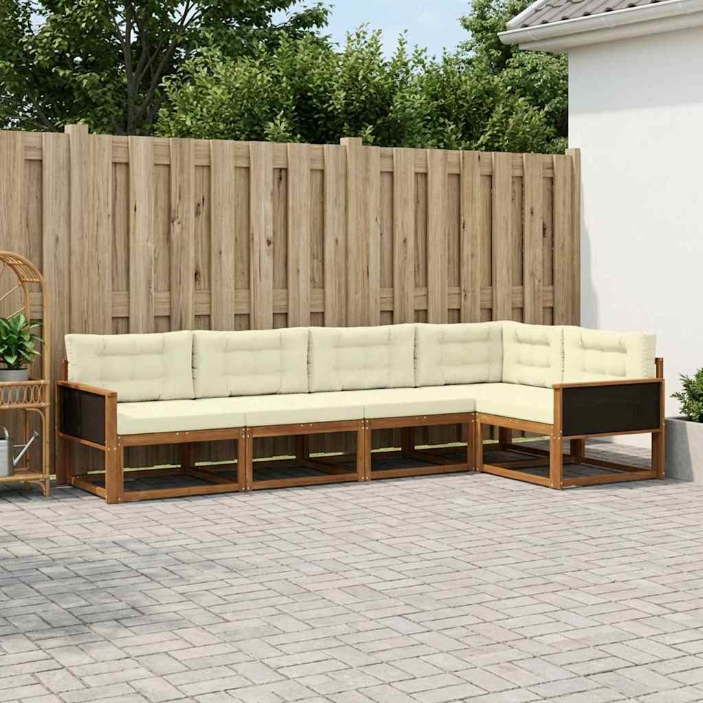 Set vanjskih sofa 5 pcs Prirodna i krem