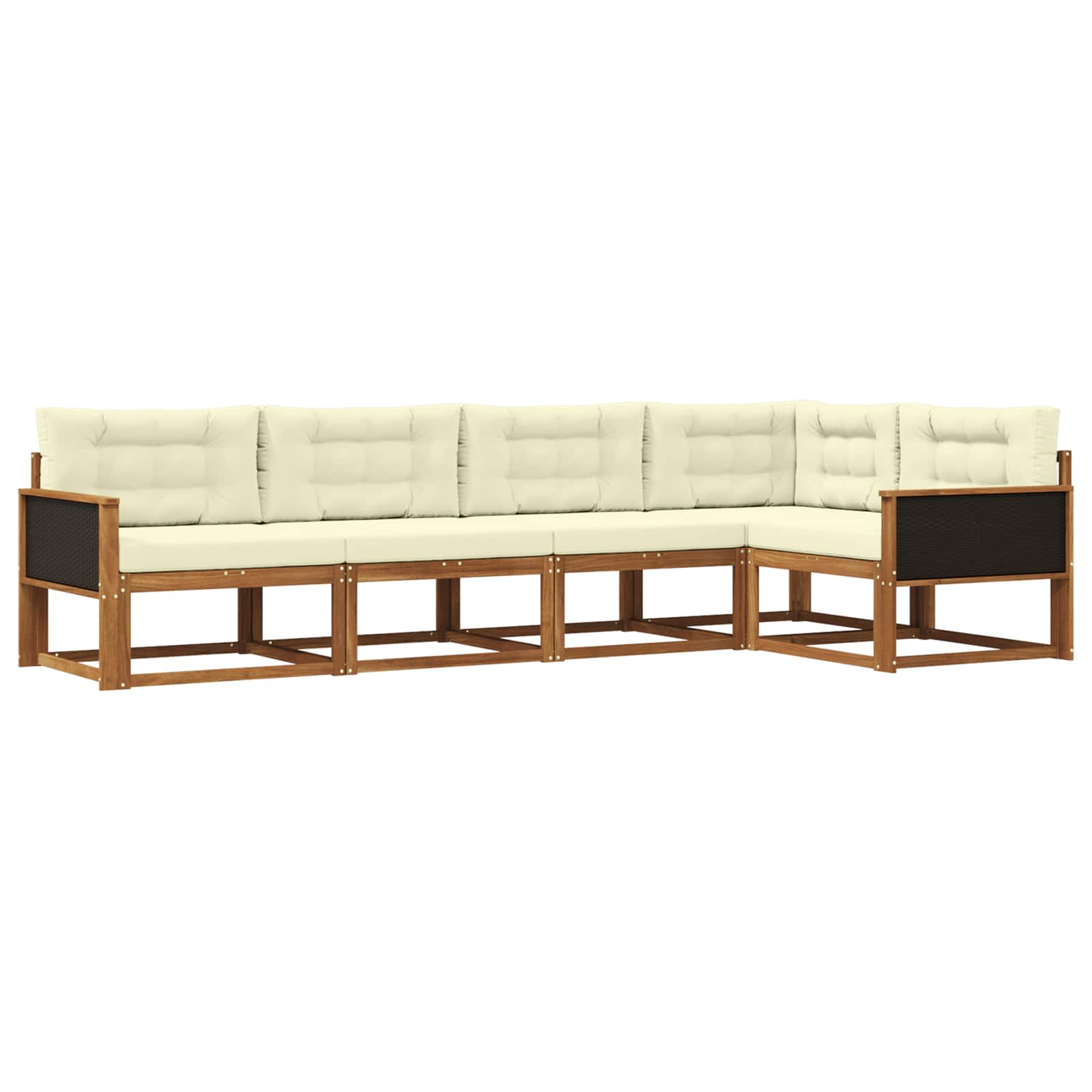 Set vanjskih sofa 5 pcs Prirodna i krem