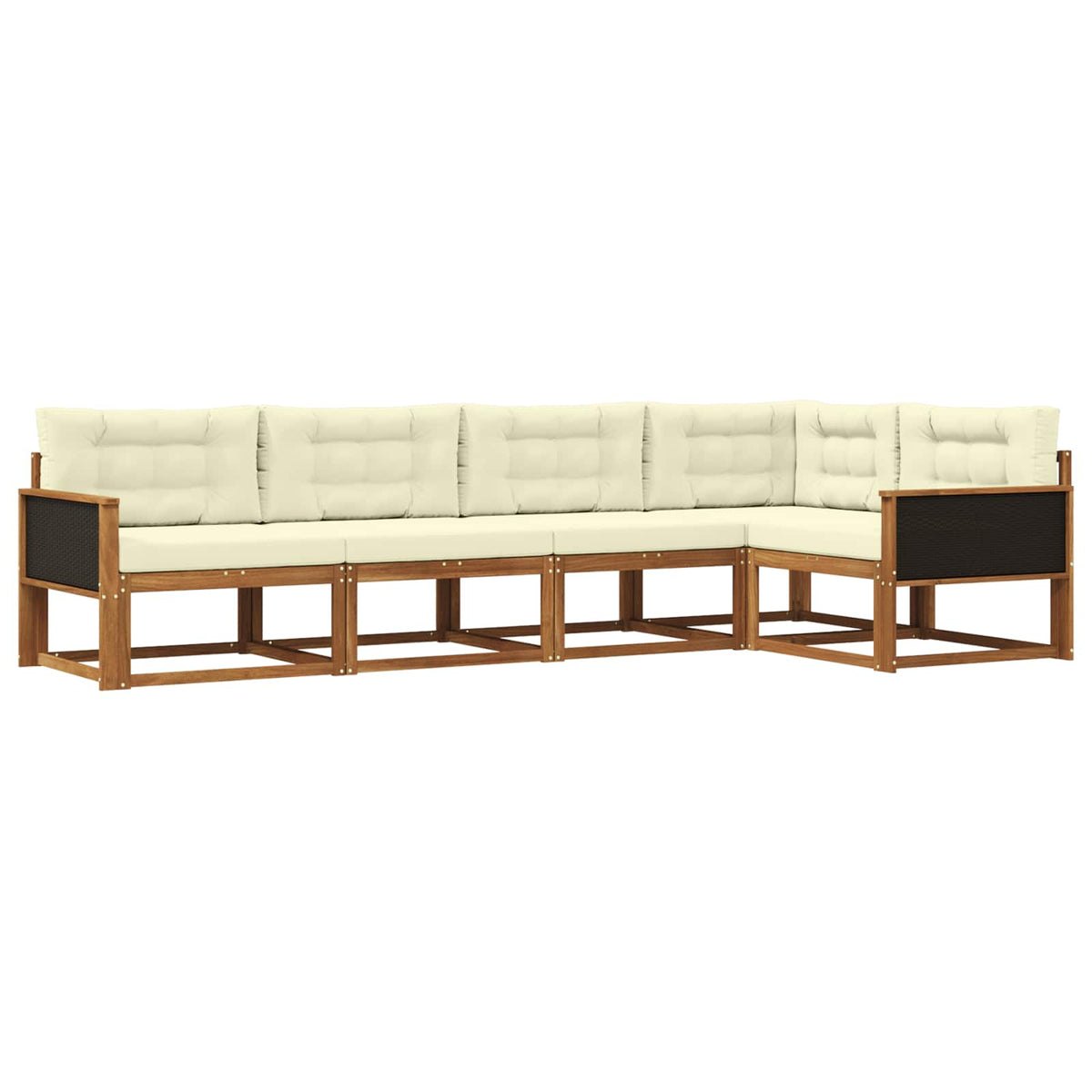Set vanjskih sofa 5 pcs Prirodna i krem