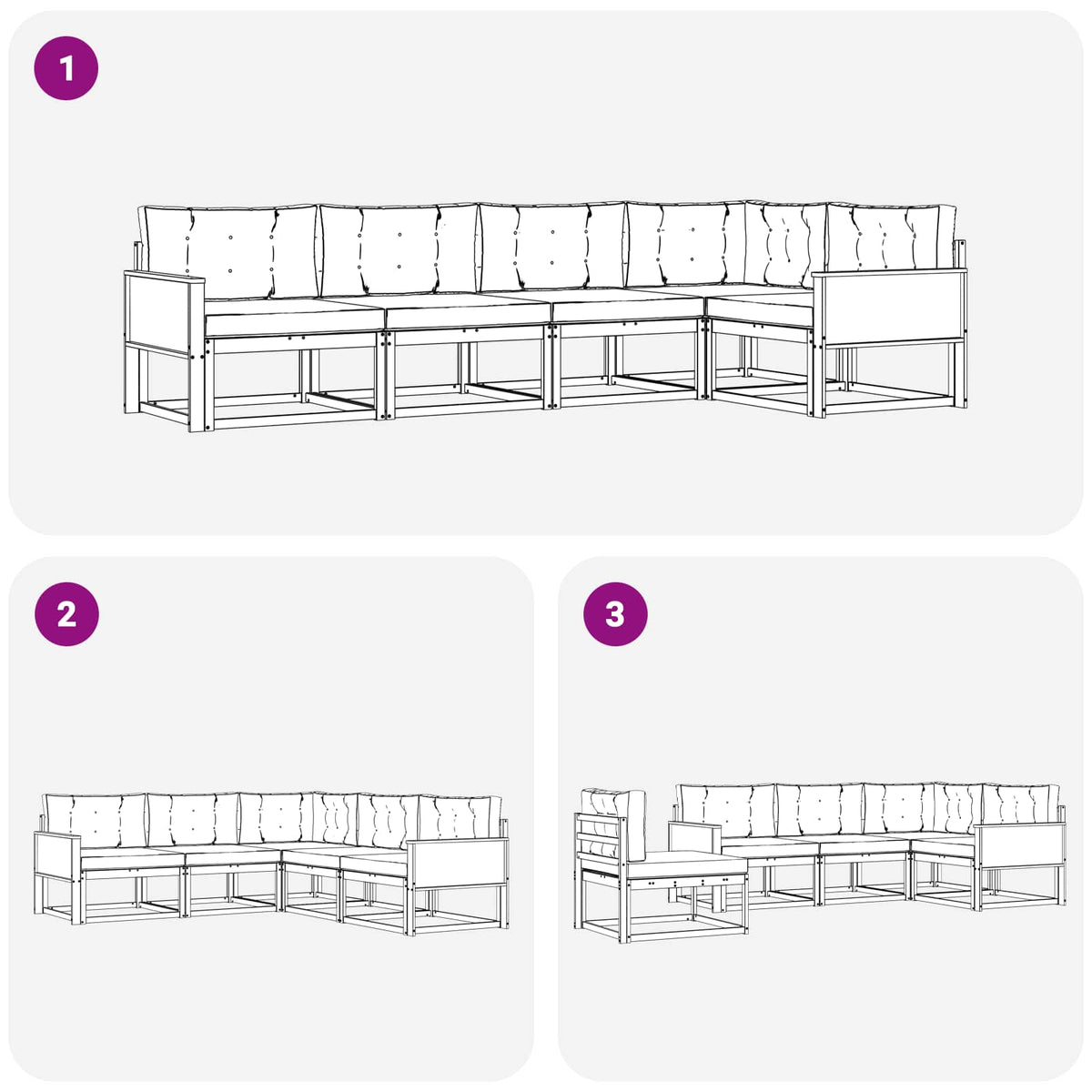 Set vanjskih sofa 5 pcs Prirodna i bež