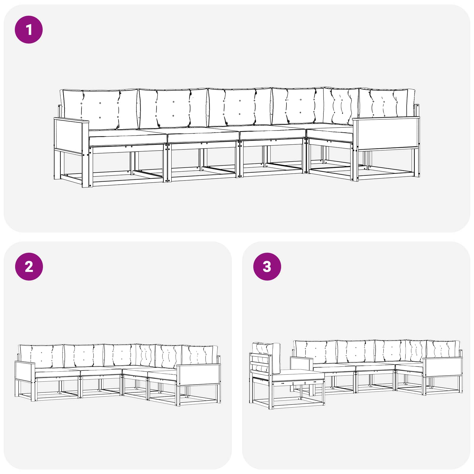Set vanjskih sofa 5 pcs Prirodna i bež