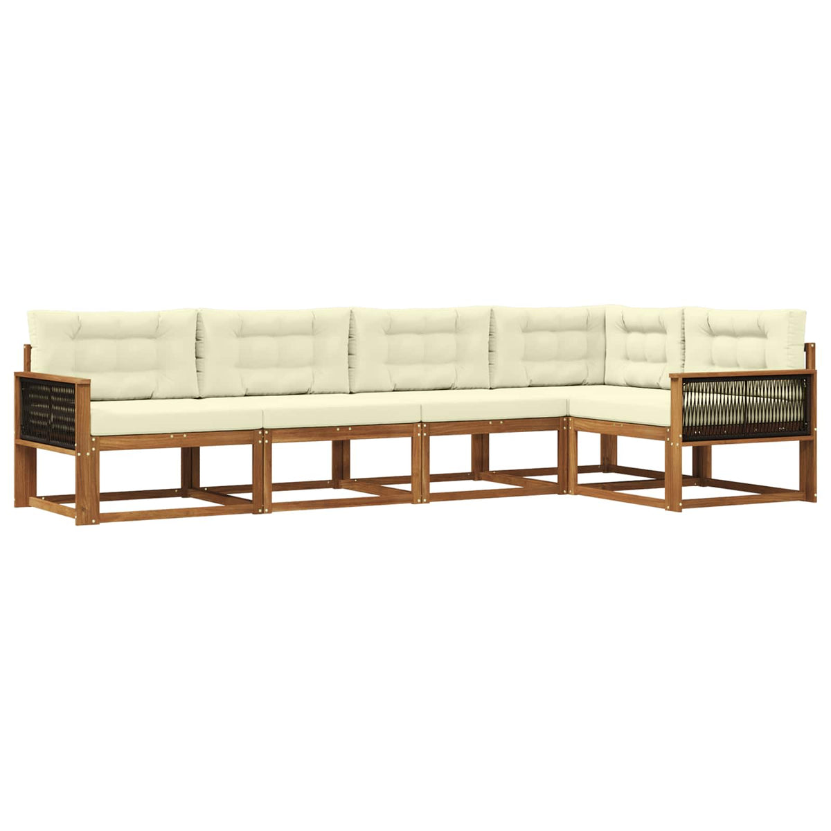 Set vanjskih sofa 5 pcs Prirodna i krem