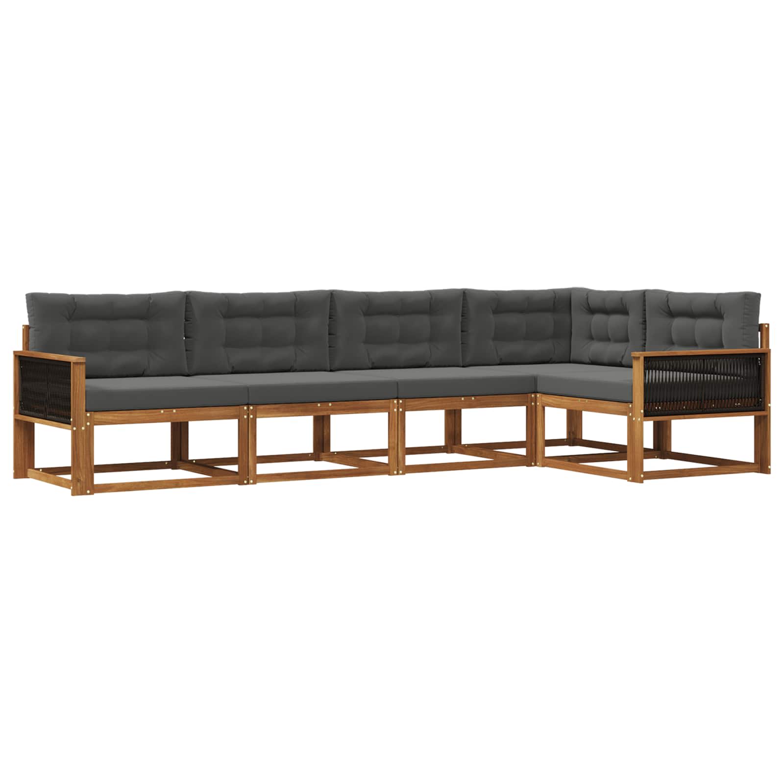 Set vanjskih sofa 5 pcs Prirodna i antracit