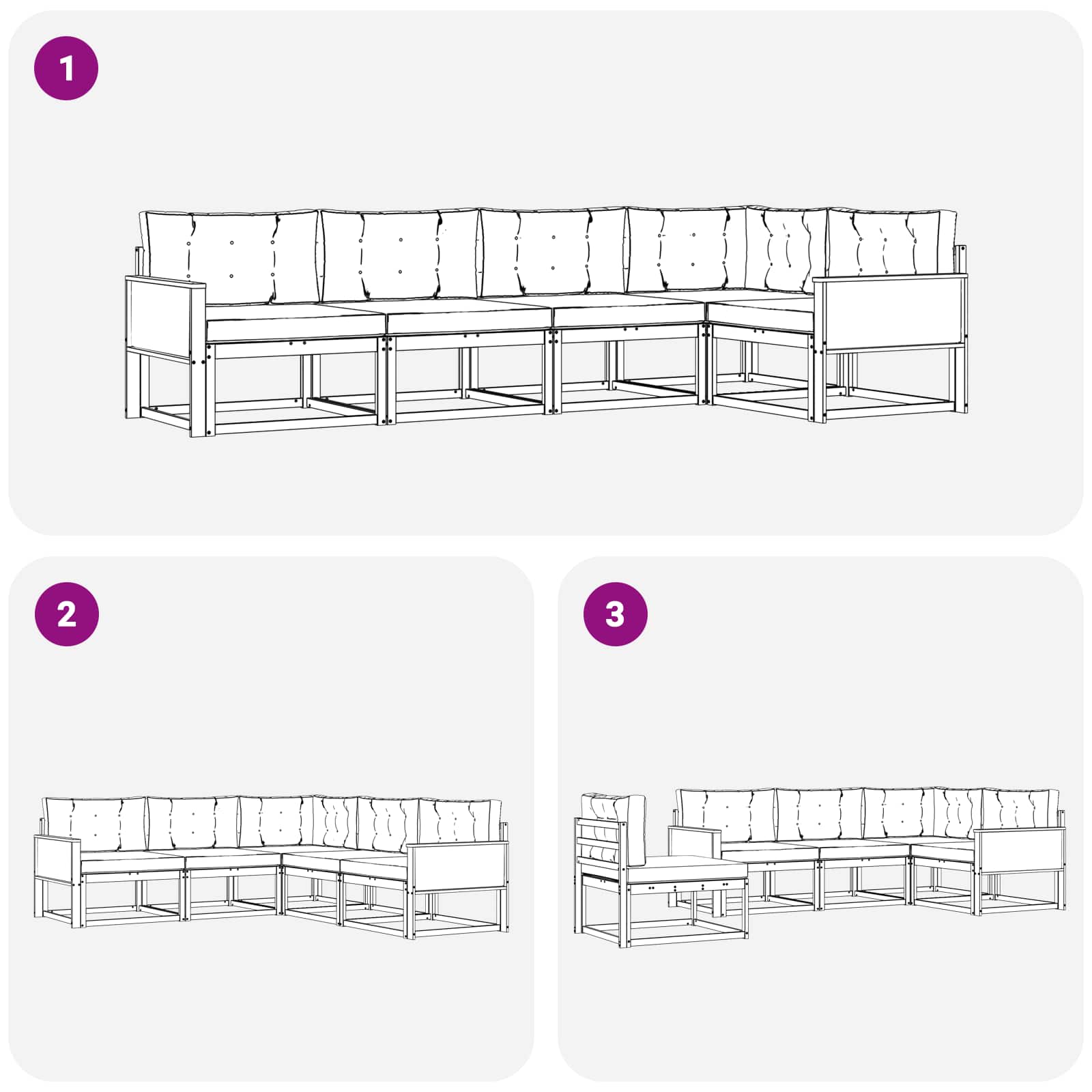 Set vanjskih sofa 5 pcs Prirodna i bež