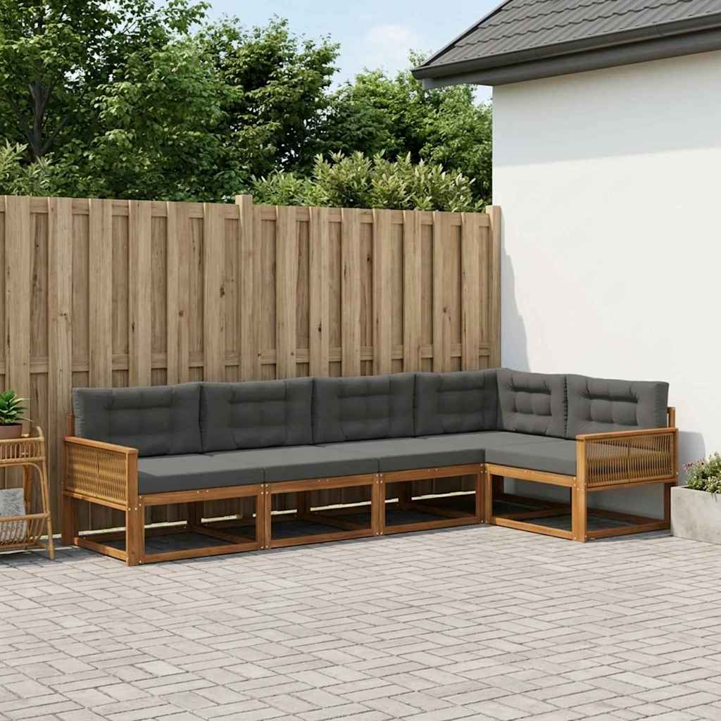 Set vanjskih sofa 5 pcs Prirodna i antracit