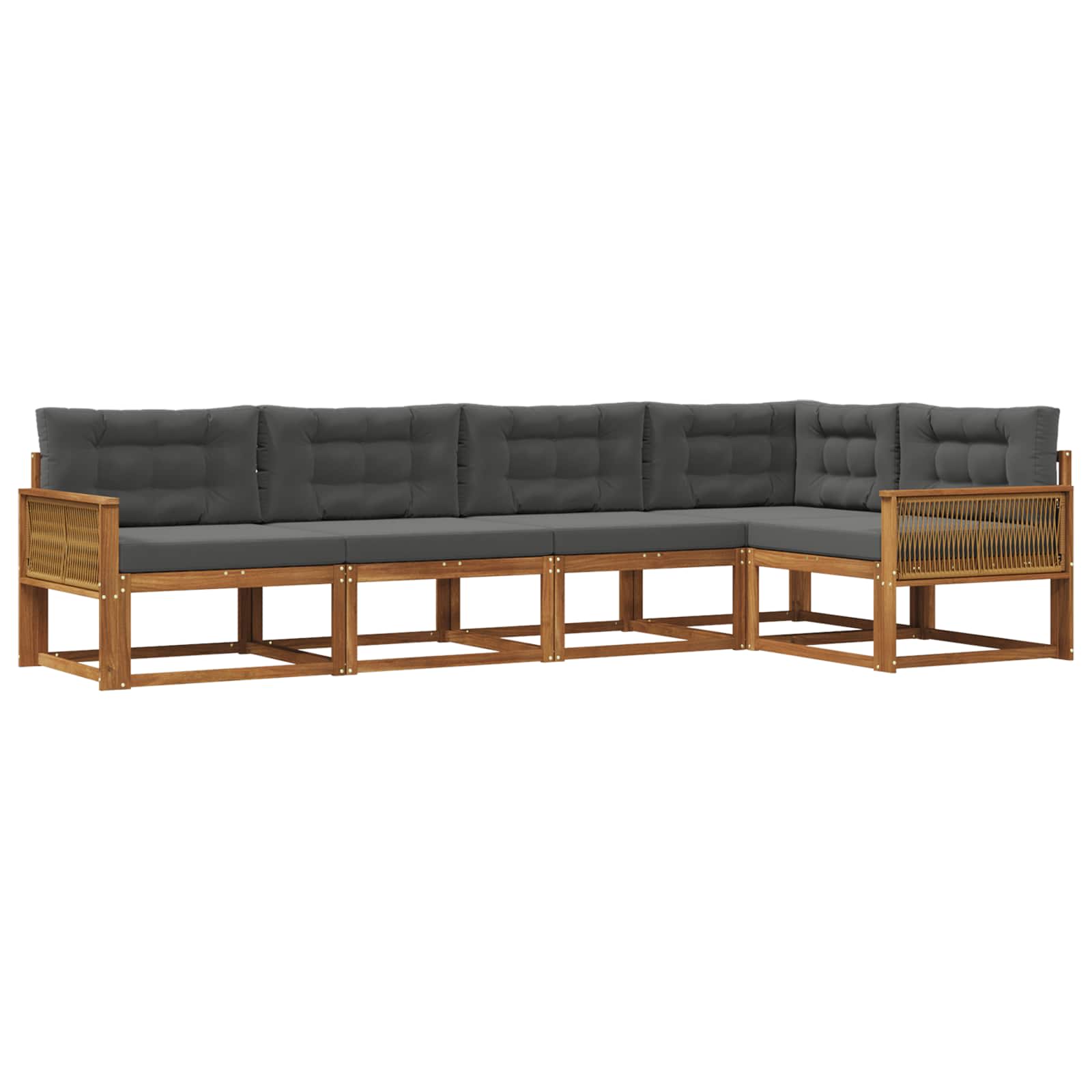 Set vanjskih sofa 5 pcs Prirodna i antracit
