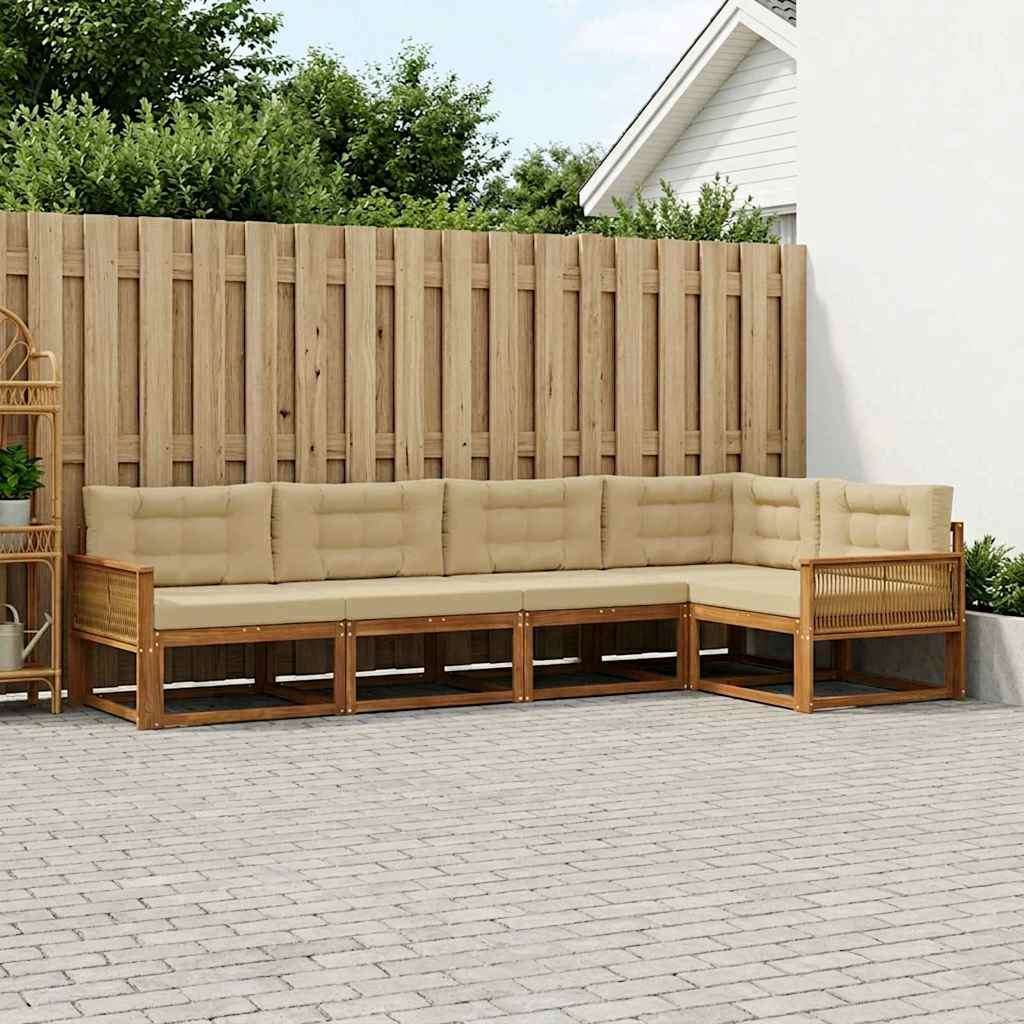 Set vanjskih sofa 5 pcs Prirodna i bež