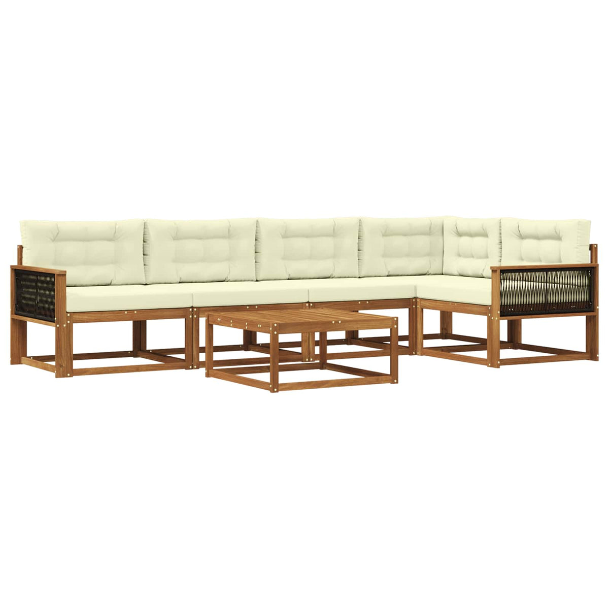Set vanjskih sofa 6 kom. Prirodna i krem