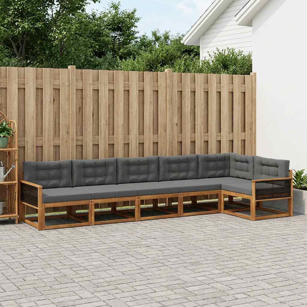 Set vanjskih sofa 6 pcs Prirodna i antracit