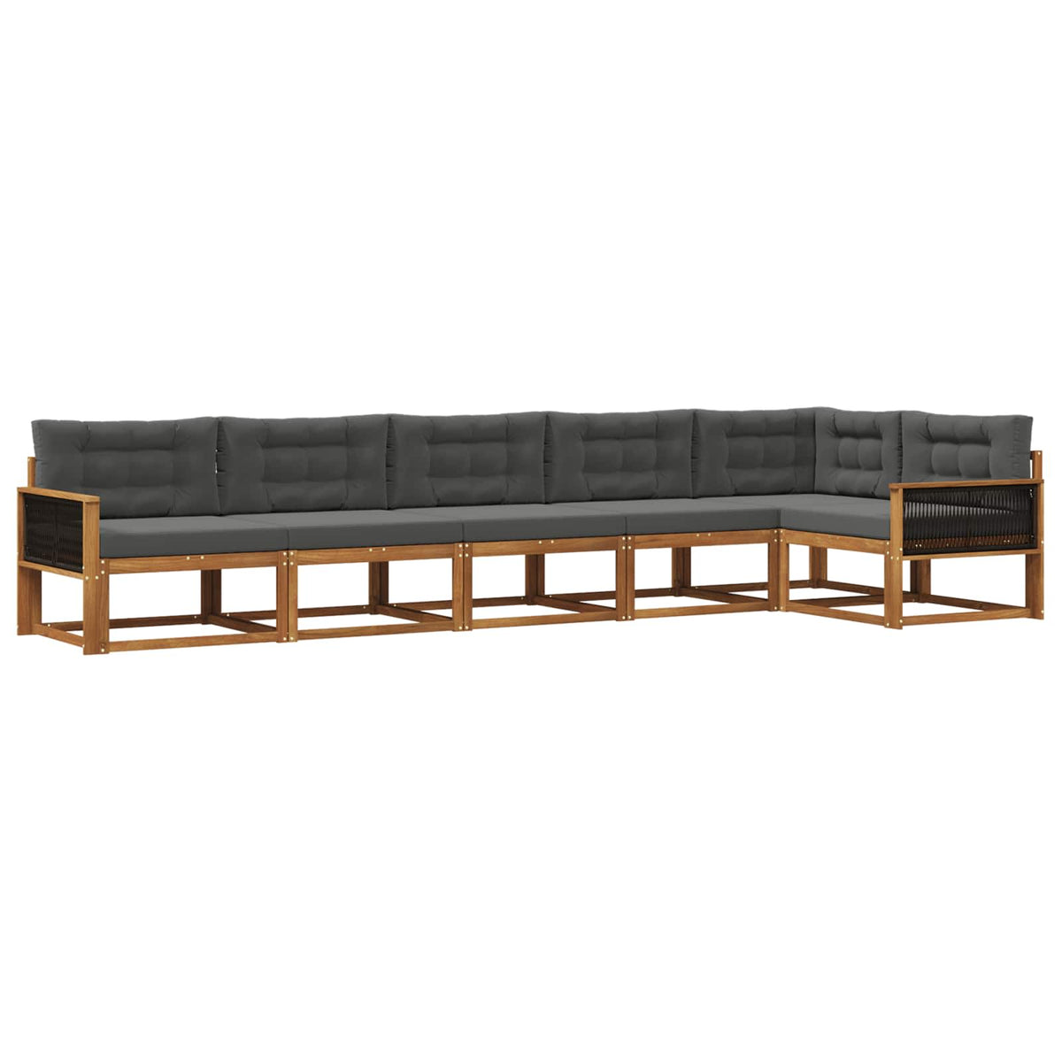 Set vanjskih sofa 6 pcs Prirodna i antracit